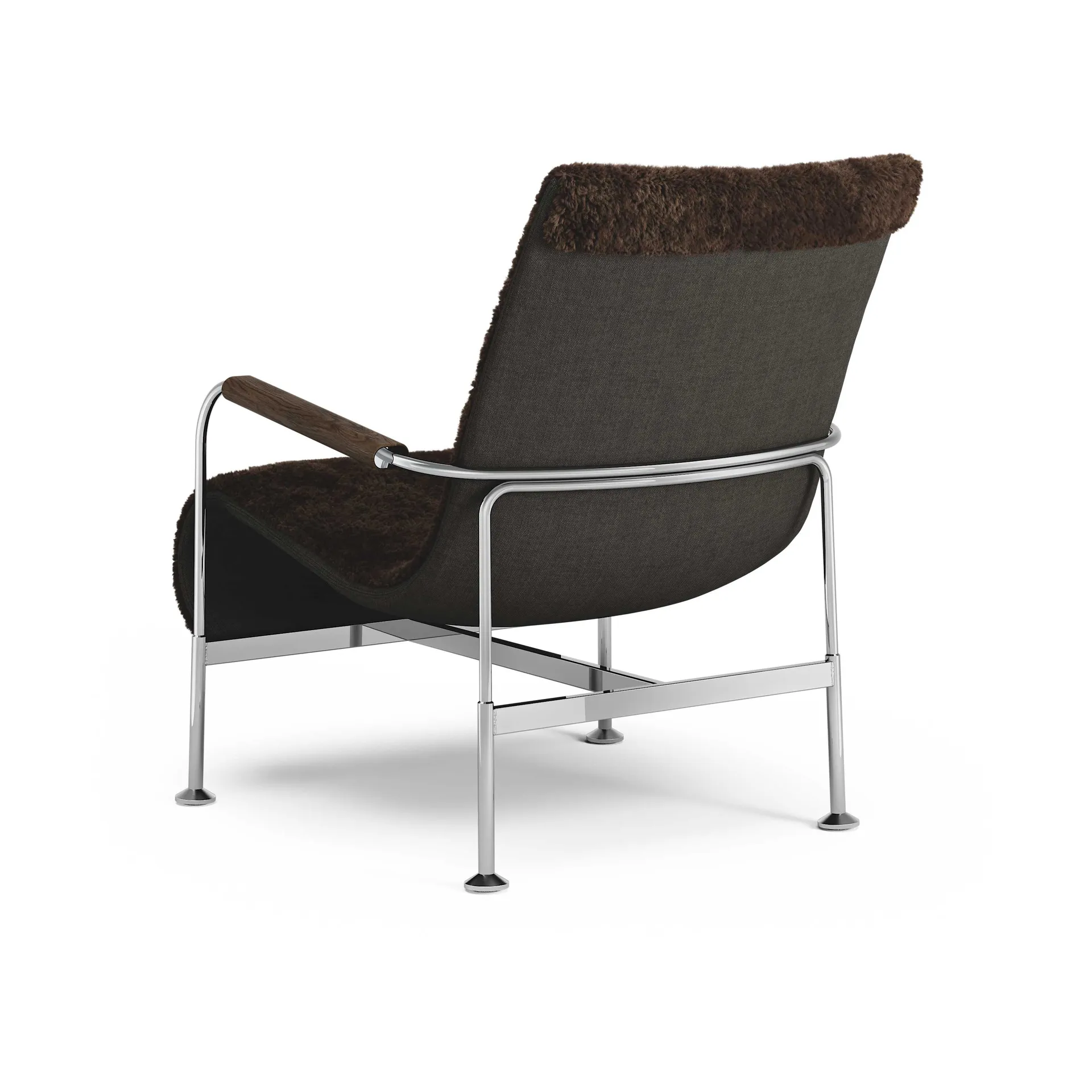 Sillón Serpentine, Piel de oveja Espresso-cromo Swedese