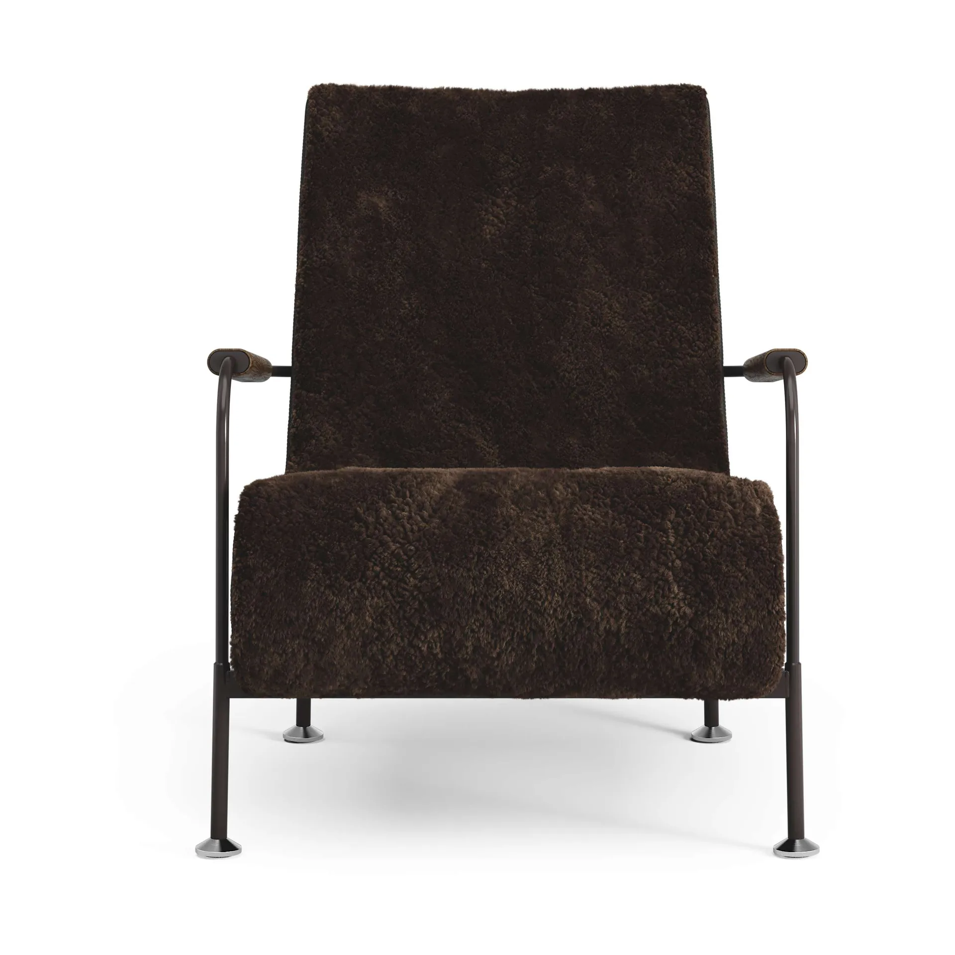 Sillón Serpentine, Piel de oveja Espresso-marrón oscuro Swedese
