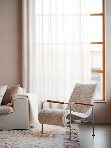 Sillón Serpentine - Piel de oveja Moonlight-cromo - Swedese