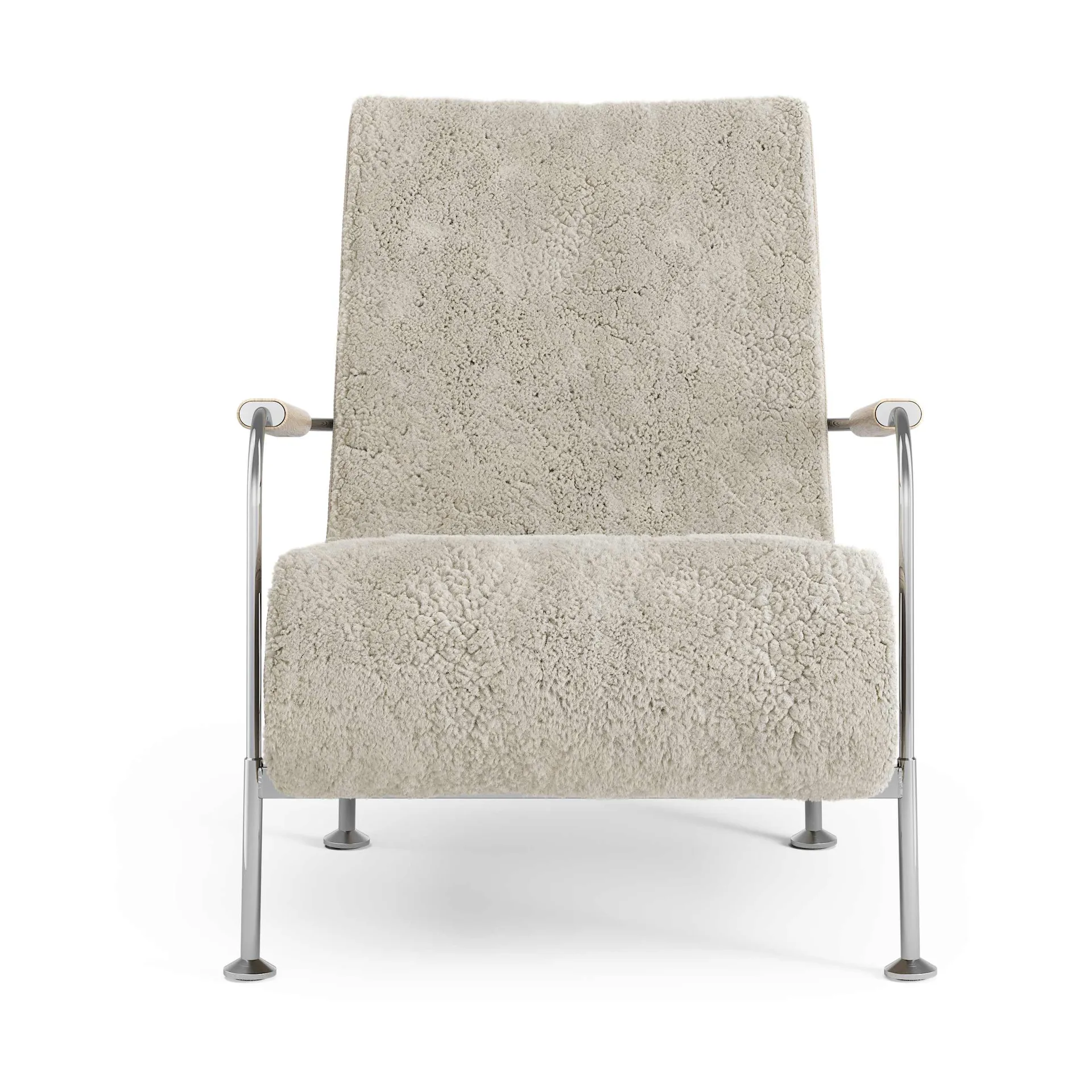 Sillón Serpentine, Piel de oveja Moonlight-cromo Swedese