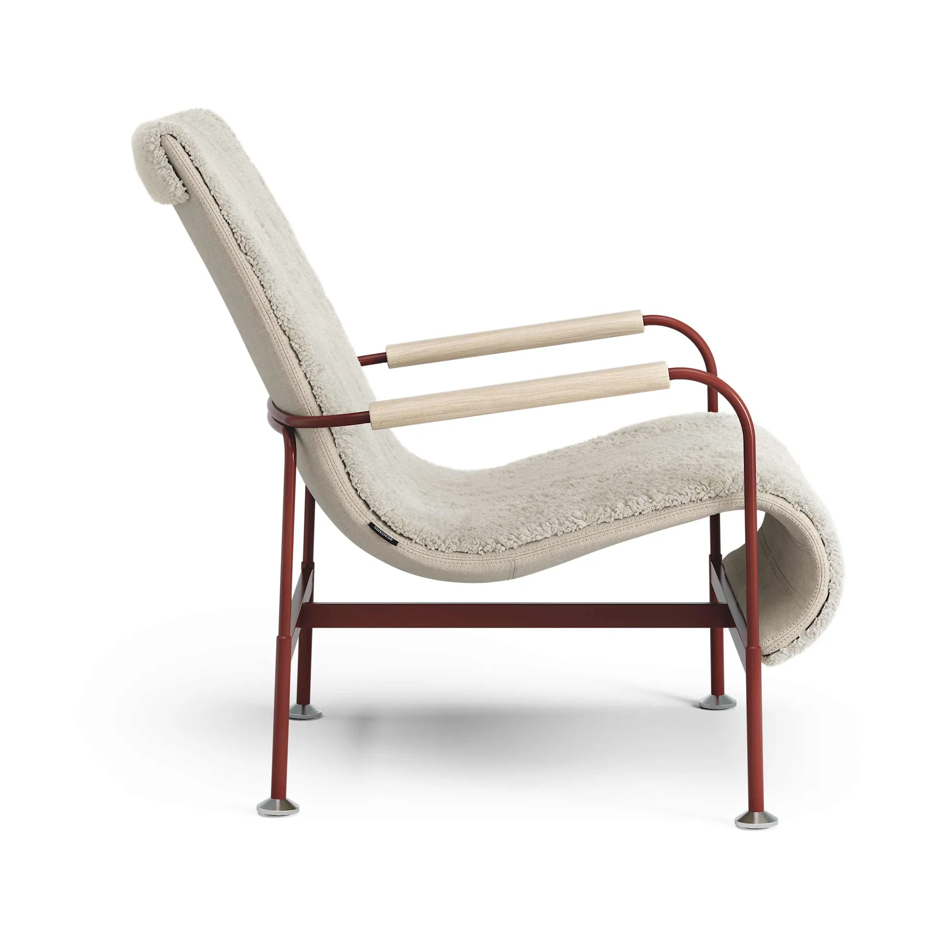 Sillón Serpentine, Piel de oveja Moonlight-rojo Swedese
