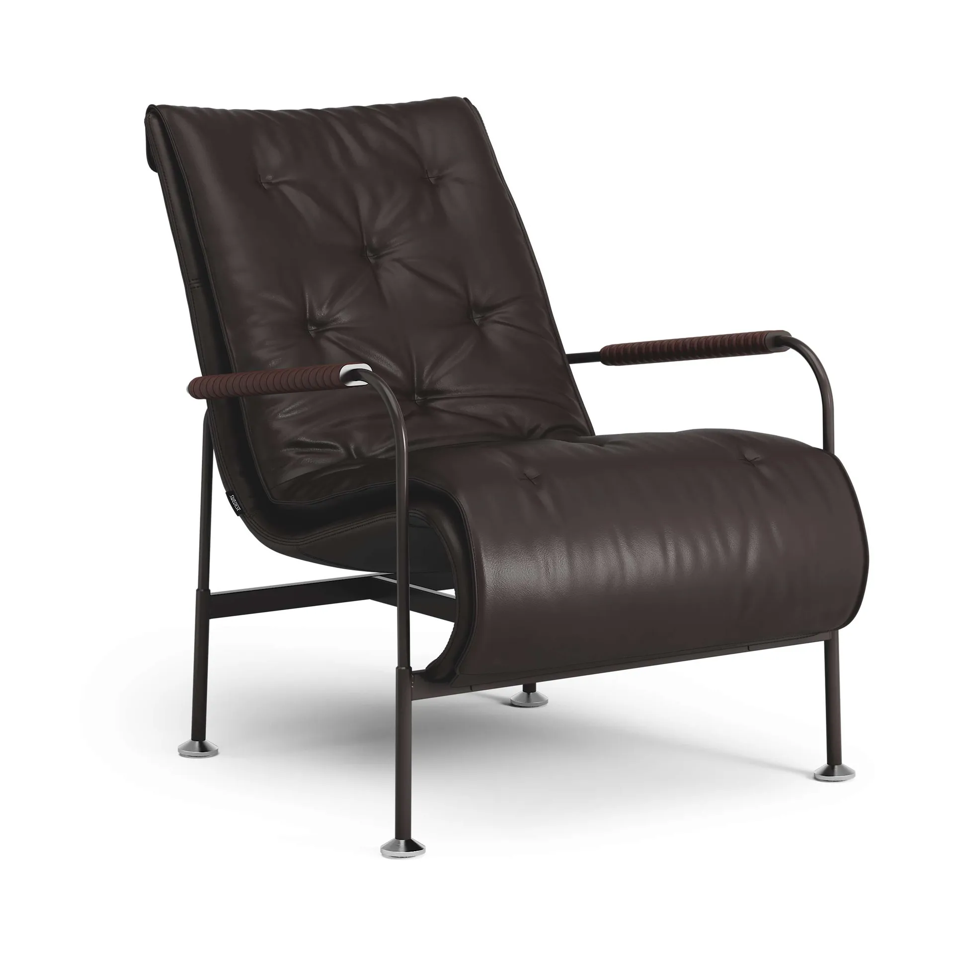 Sillón Serpentine, Piel Elmo Soft marrón oscuro-Tärnsjö Tobacco Swedese