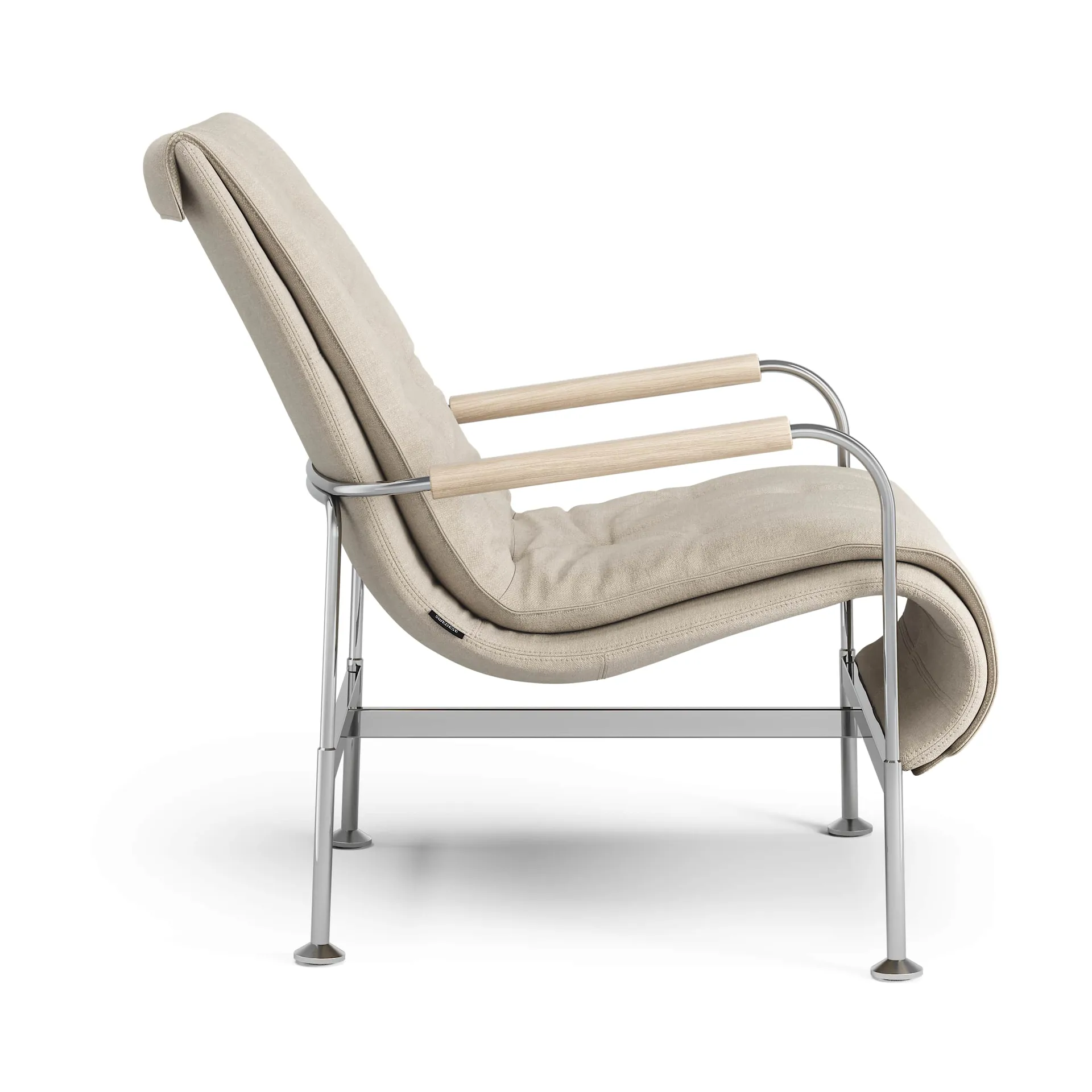 Sillón Serpentine, Tejido Romo Linara Rye-cromo Swedese