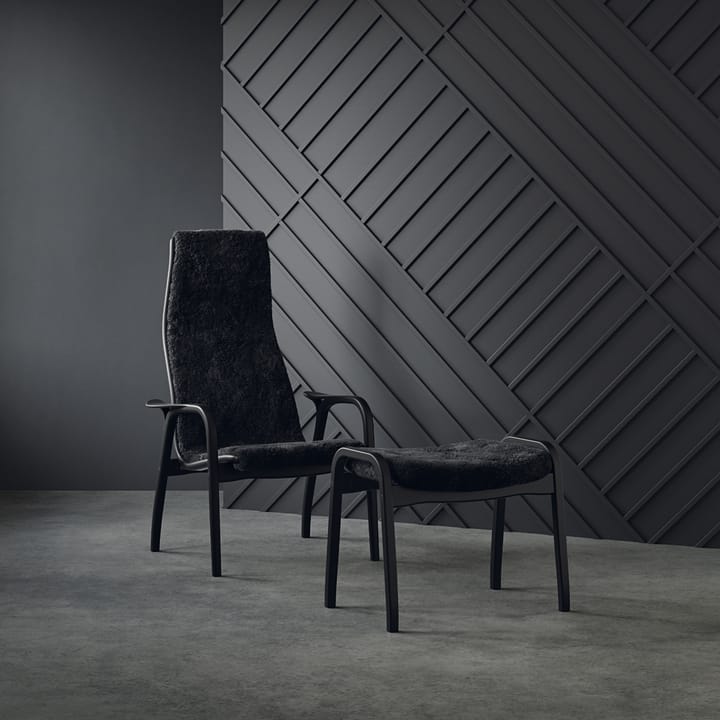 Sillón y reposapiés Lamino Black Edition, Negro Swedese