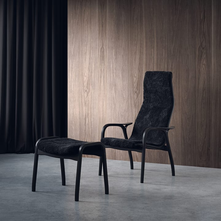Sillón y reposapiés Lamino Black Edition, Negro Swedese