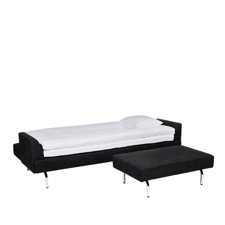Sofá cama Just, Tela lido 2 marin, patas de cromo Swedese