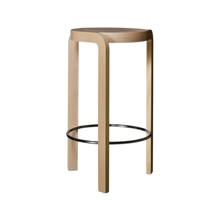 Taburete bar Spin - Fresno lacado natural, anillo base de cromo - Swedese