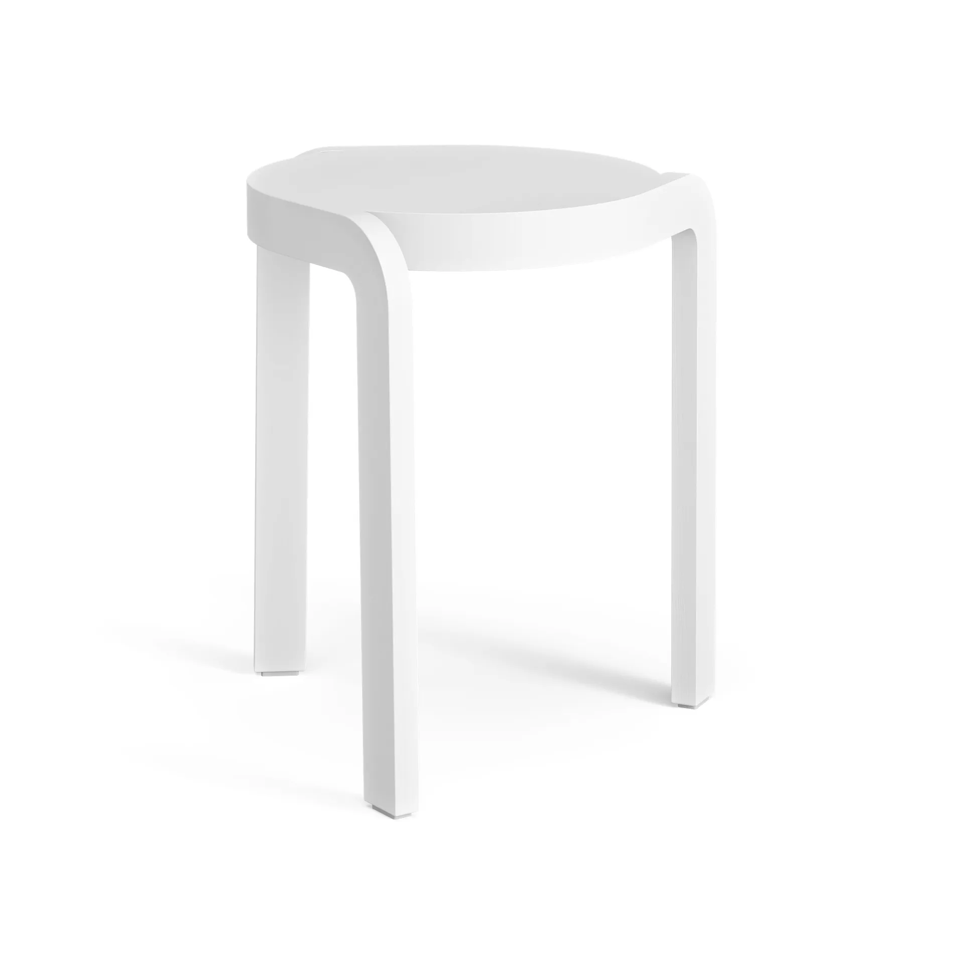 Taburete redondo Spin H44 cm, Fresno blanco vidriado, Ø32x44 cm Swedese