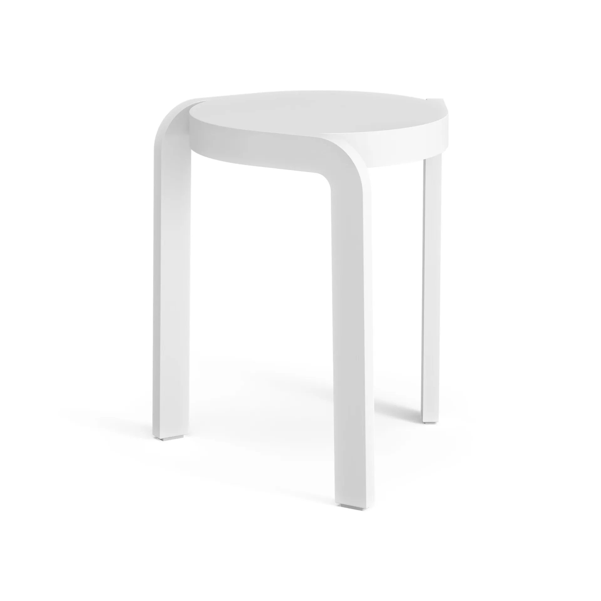 Taburete redondo Spin H44 cm, Fresno blanco vidriado, Ø32x44 cm Swedese