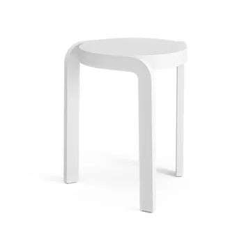 Taburete redondo Spin H44 cm - Fresno blanco vidriado, Ø32x44 cm - Swedese