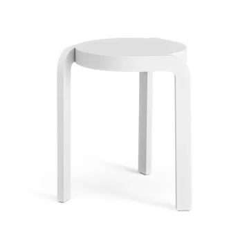 Taburete redondo Spin H44 cm - Fresno blanco vidriado, Ø32x44 cm - Swedese
