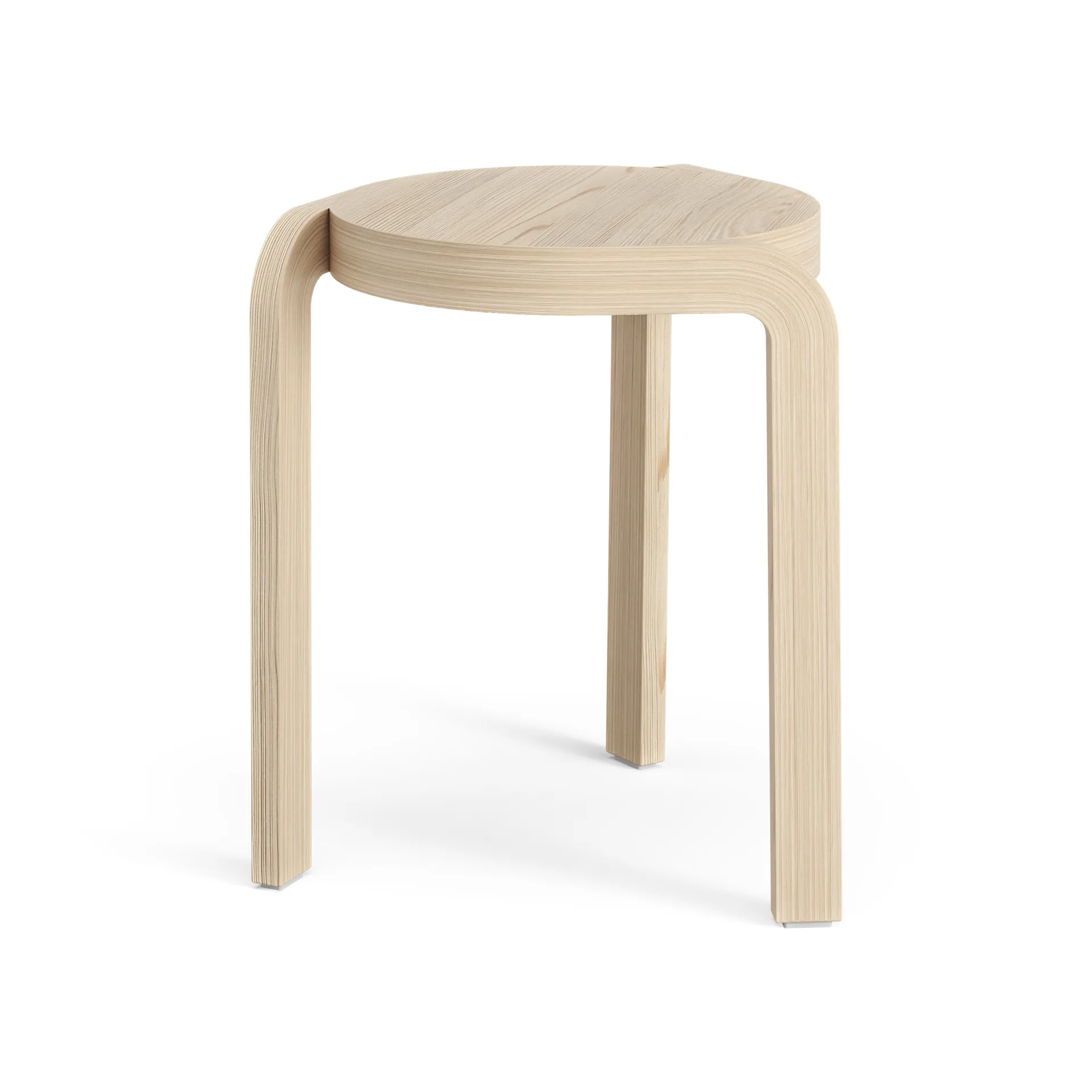 Taburete redondo Spin H44 cm, Fresno lacado, Ø32x44 cm Swedese