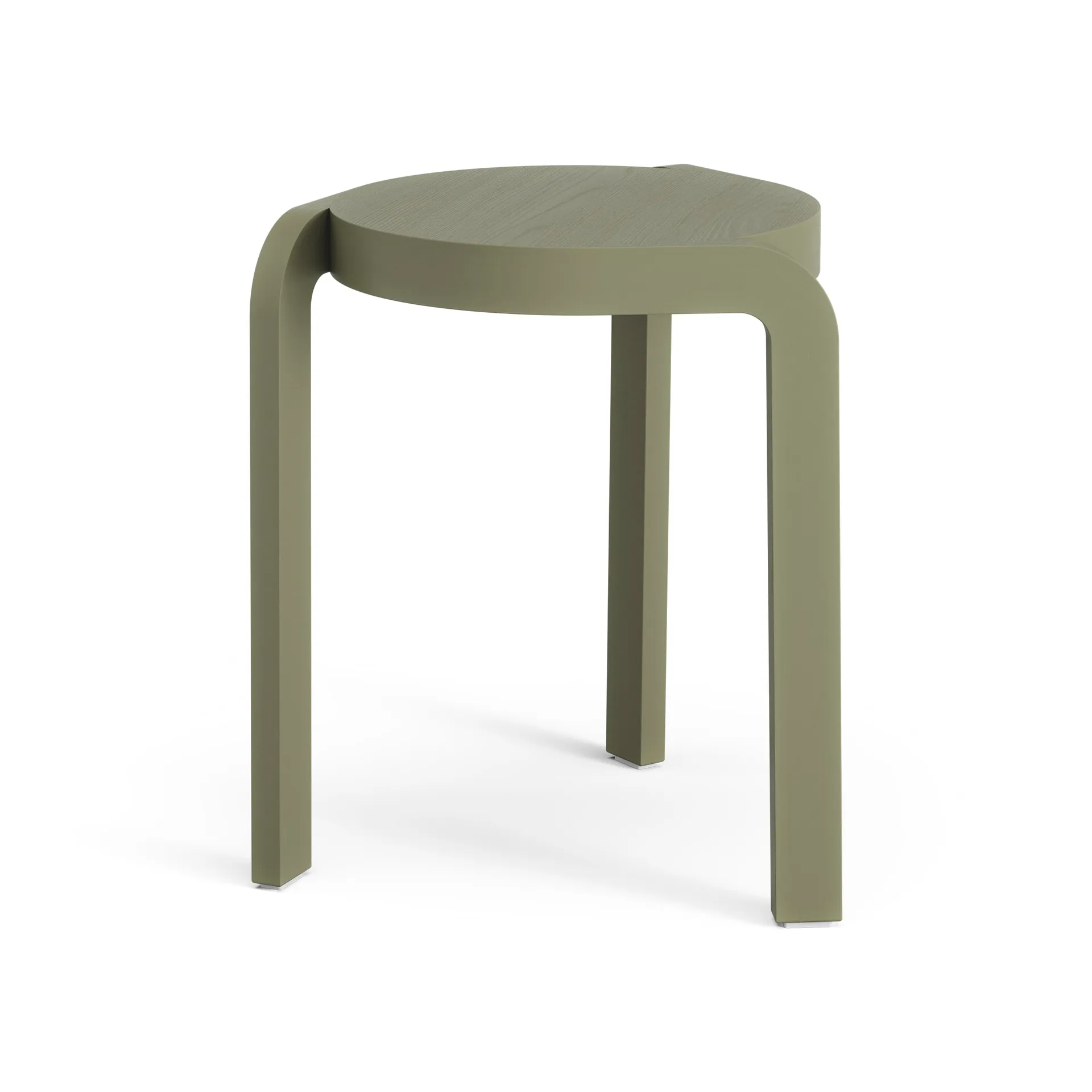 Taburete redondo Spin H44 cm, Fresno-moss green, Ø32x44 cm Swedese