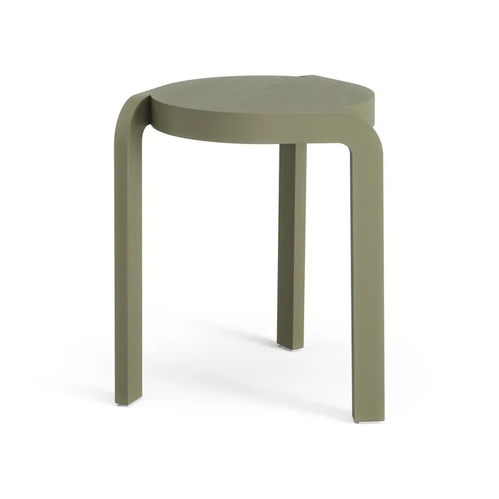 Taburete redondo Spin H44 cm - Fresno-moss green, Ø32x44 cm - Swedese