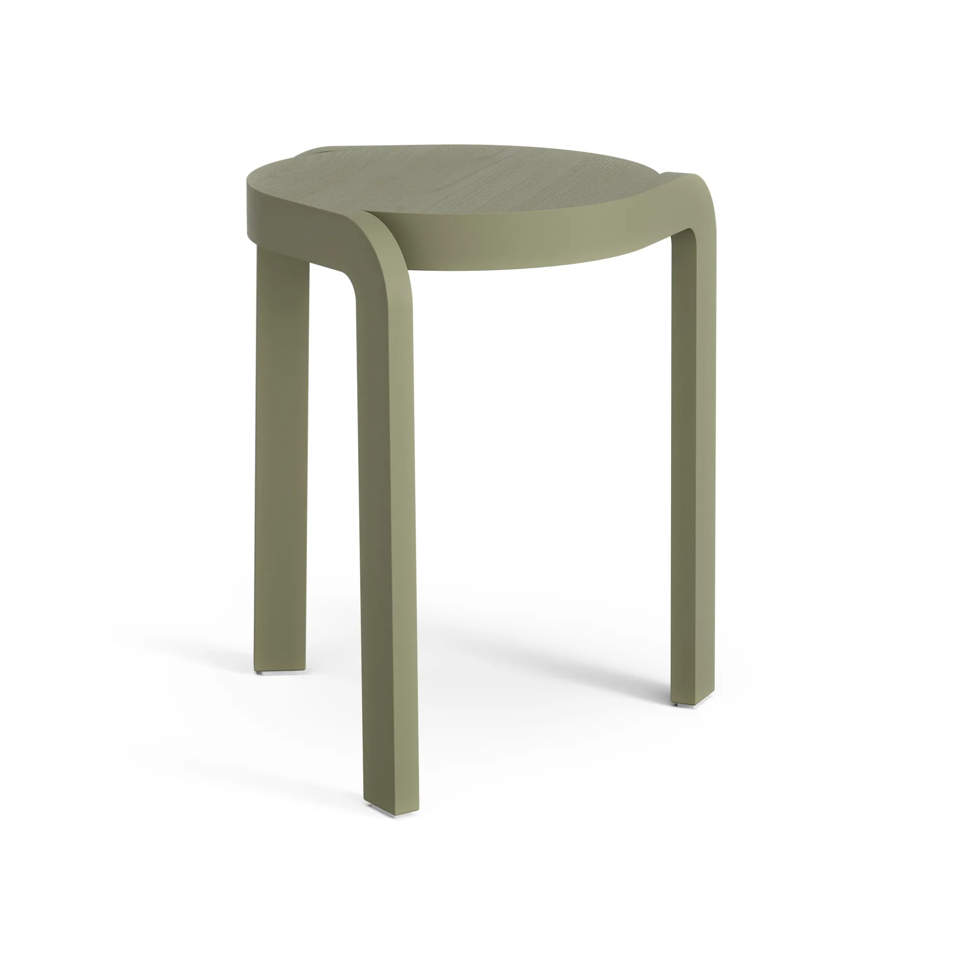 Taburete redondo Spin H44 cm, Fresno-moss green, Ø32x44 cm Swedese