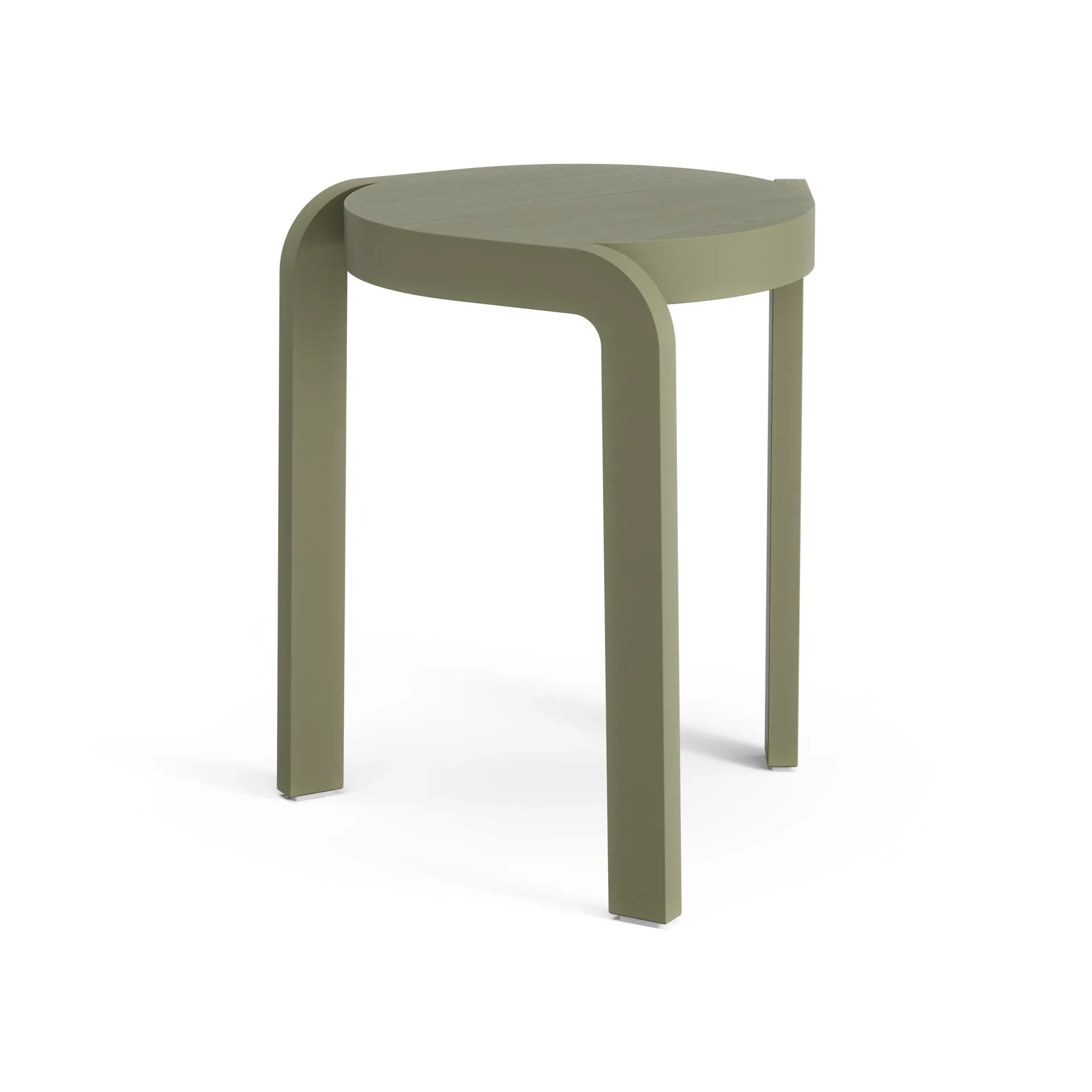 Taburete redondo Spin H44 cm, Fresno-moss green, Ø32x44 cm Swedese
