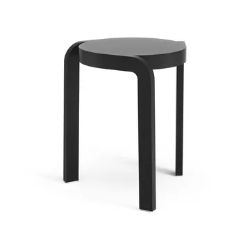 Taburete redondo Spin H44 cm - Fresno vidriado negro, Ø32x44 cm - Swedese