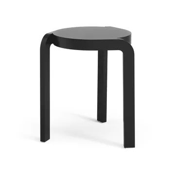 Taburete redondo Spin H44 cm - Fresno vidriado negro, Ø32x44 cm - Swedese