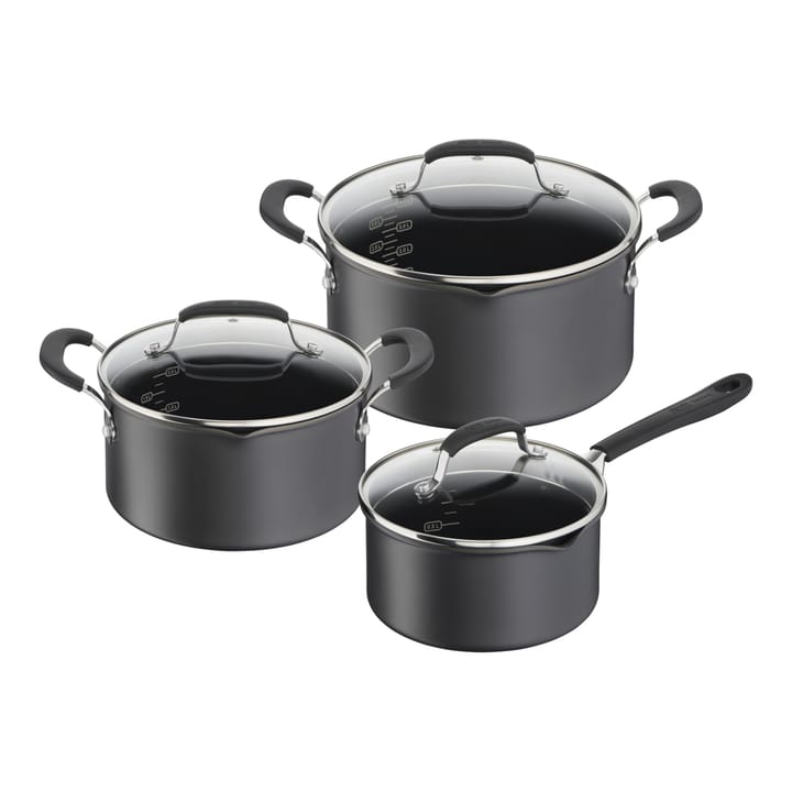 Batería de cocina Jamie Oliver Quick & Easy 6 piezas, Aluminio anodizado duro Tefal