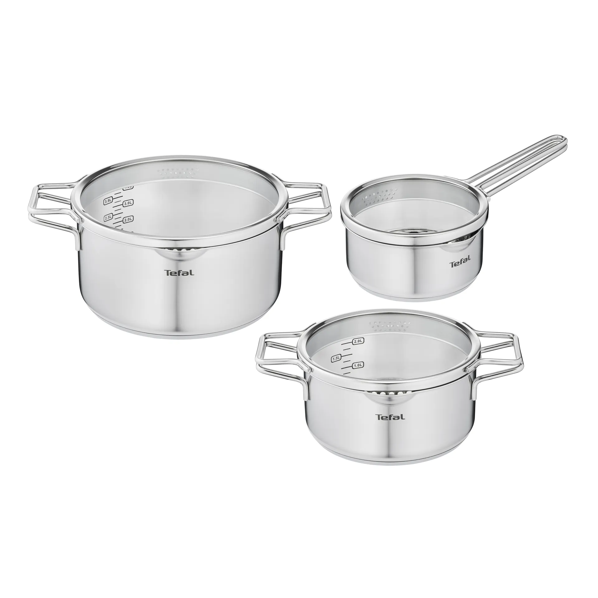 Batería de cocina Nordica 6 piezas, acero inoxidable Tefal
