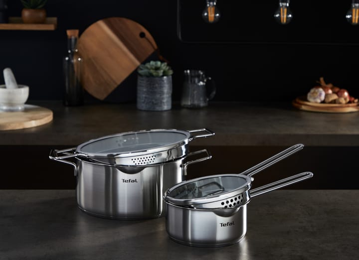 Batería de cocina Nordica 6 piezas, acero inoxidable Tefal