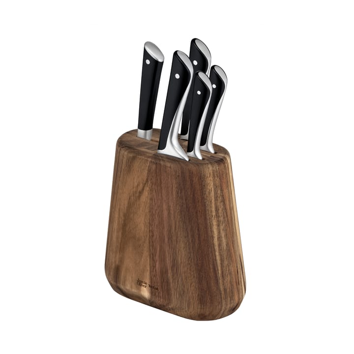 Bloque de cuchillos con 5 cuchillos Jamie Oliver - Akacia - Tefal