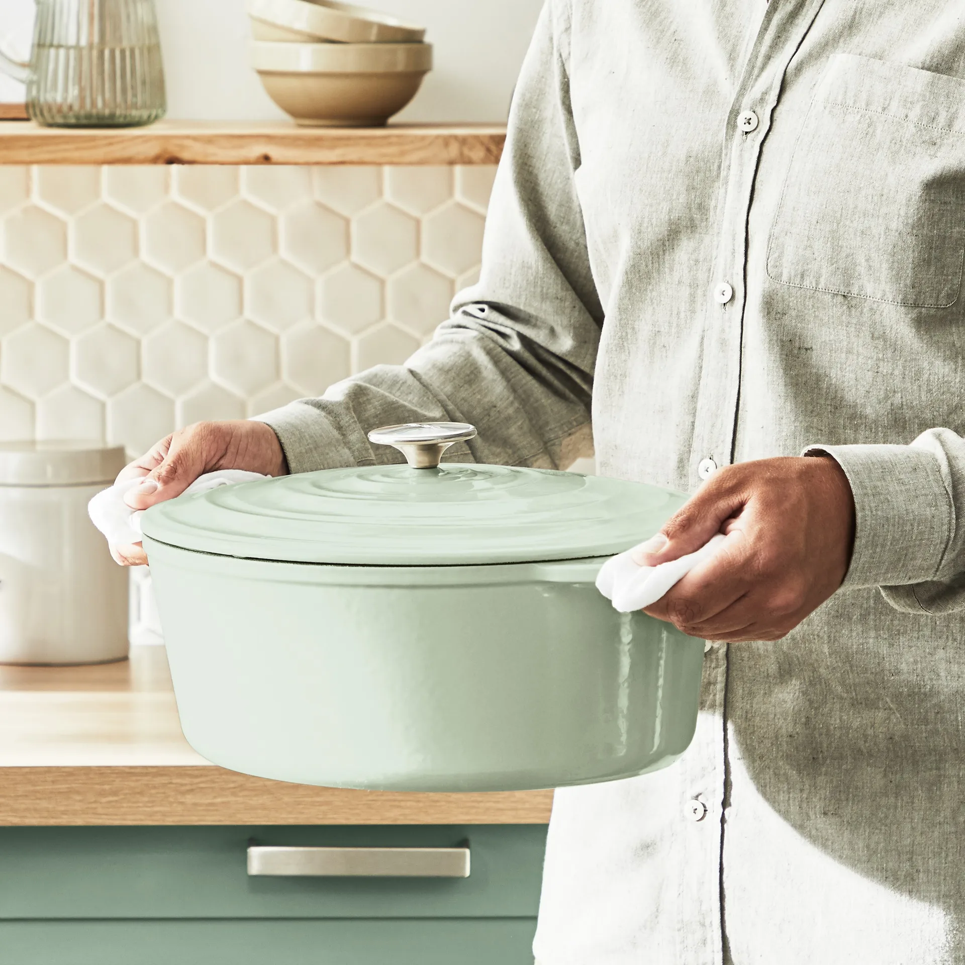 Olla ovalada Tefal LOV 7,2 L, Verde Tefal