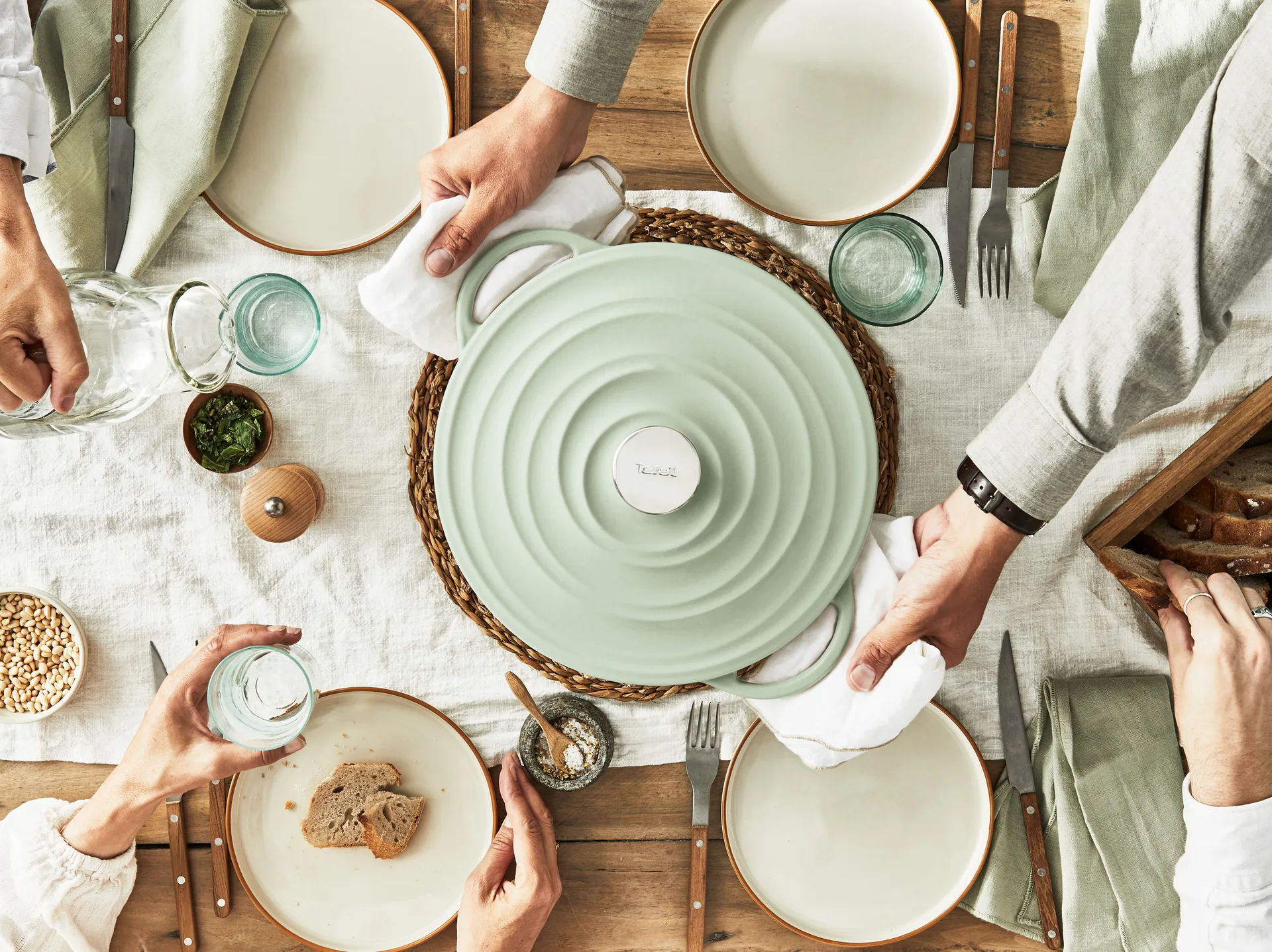 Olla redonda Tefal LOV 7,4 L, Verde Tefal