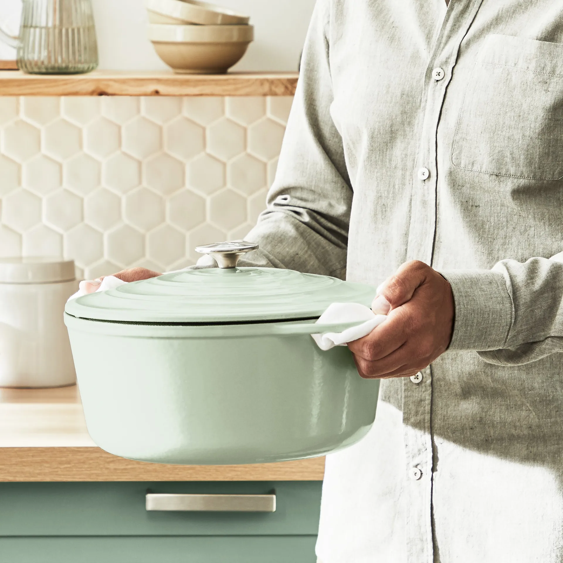 Olla redonda Tefal LOV 7,4 L, Verde Tefal