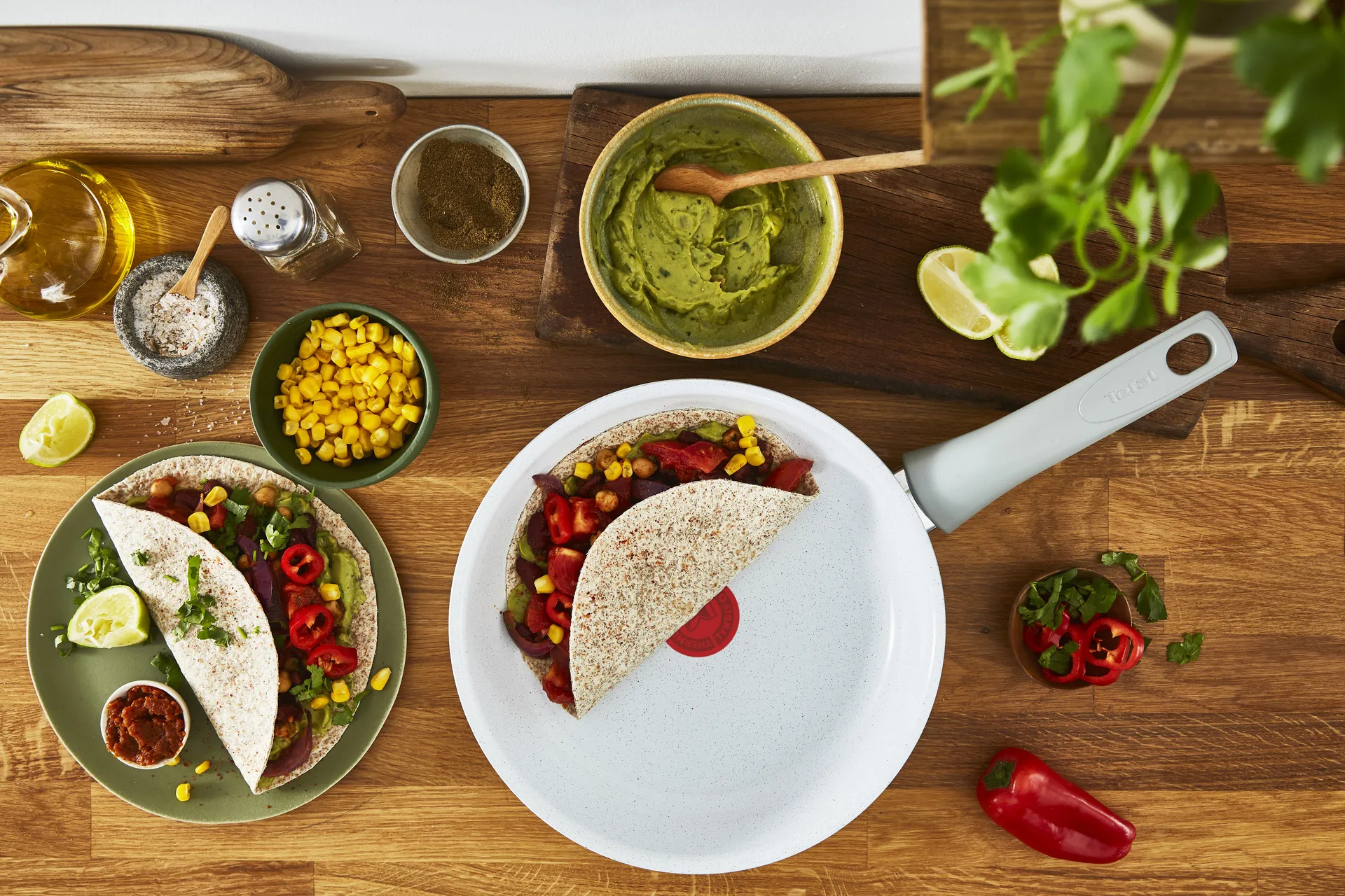 Set de sartenes Natural chef gris, 2 piezas Tefal