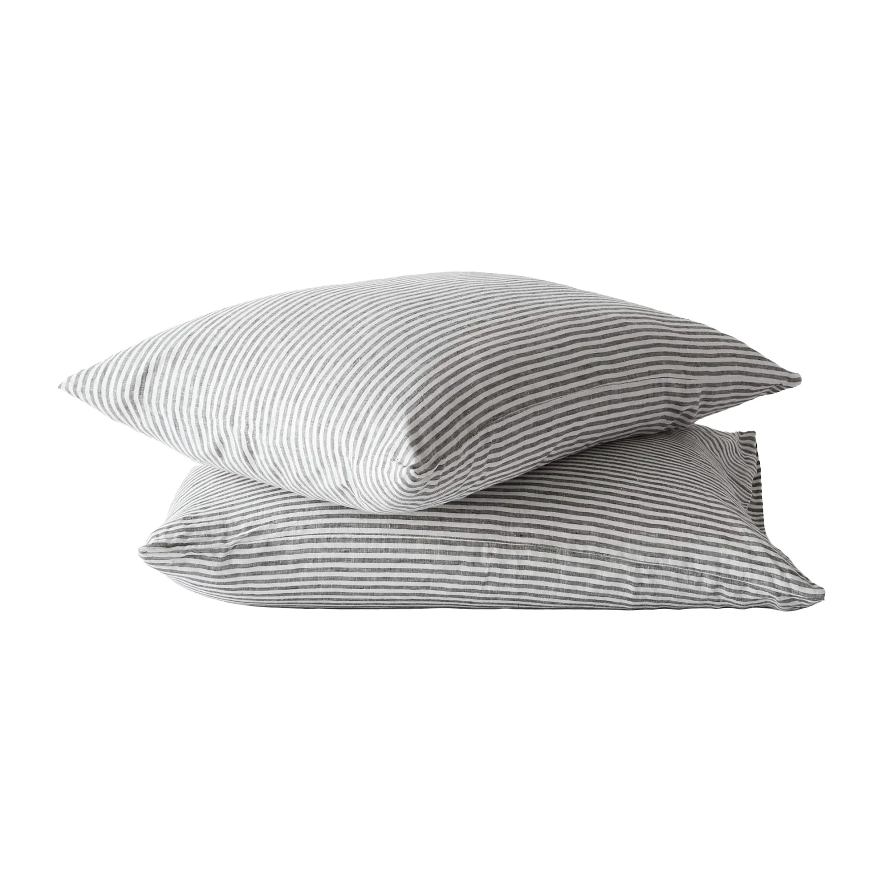 2 Fundas de almohada Stonewashed linen 50x70 cm, Grey-white Tell Me More