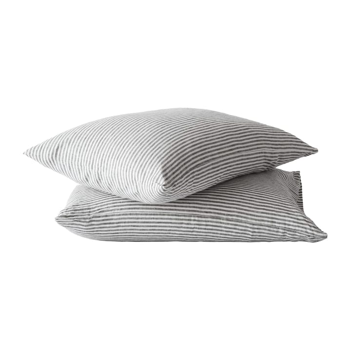 2 Fundas de almohada Stonewashed linen 50x70 cm - Grey-white - Tell Me More