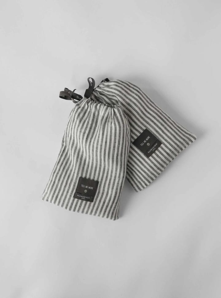 2 Fundas de almohada Stonewashed linen 50x70 cm, Grey-white Tell Me More