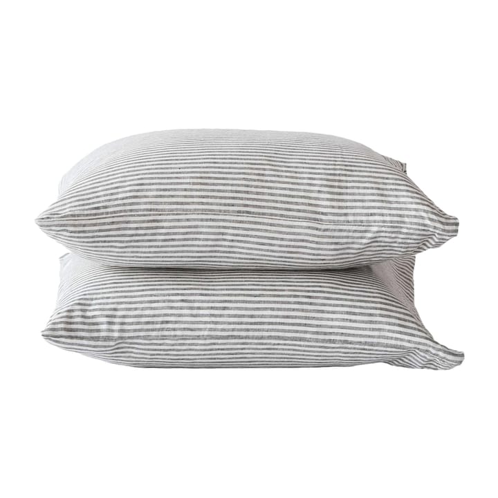 2 Fundas de almohada Stonewashed lino 50x60 cm - Grey-white - Tell Me More