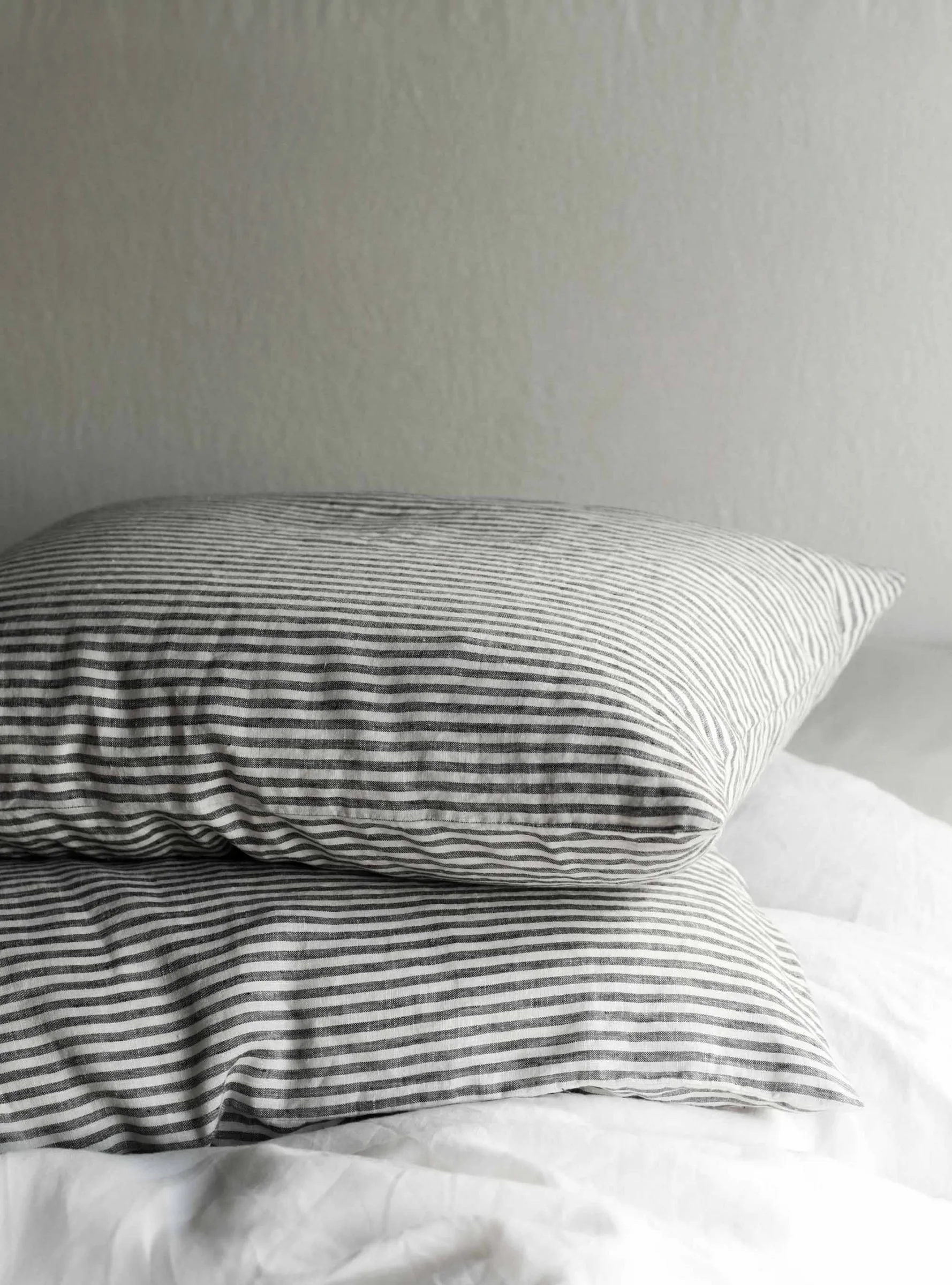 2 Fundas de almohada Stonewashed lino 50x60 cm, Grey-white Tell Me More