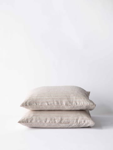 2 Fundas de almohada Stonewashed lino 50x60 cm - Rayas de avellana - Tell Me More