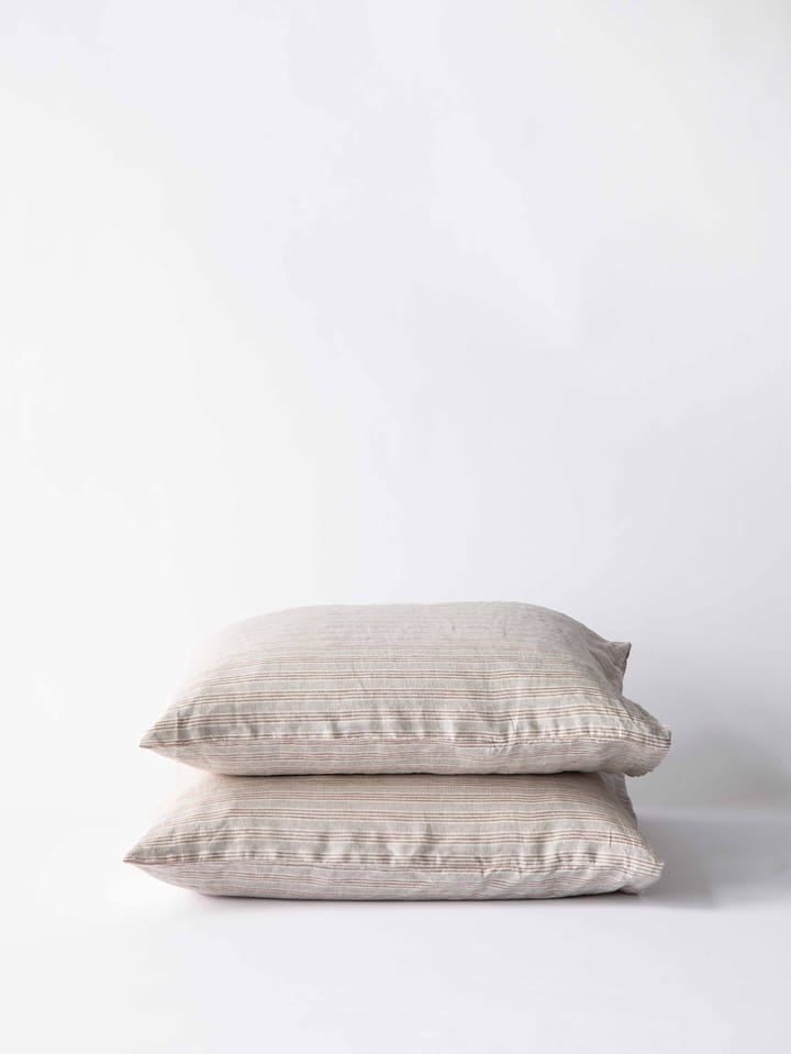 2 Fundas de almohada Stonewashed lino 50x60 cm, Rayas de avellana Tell Me More