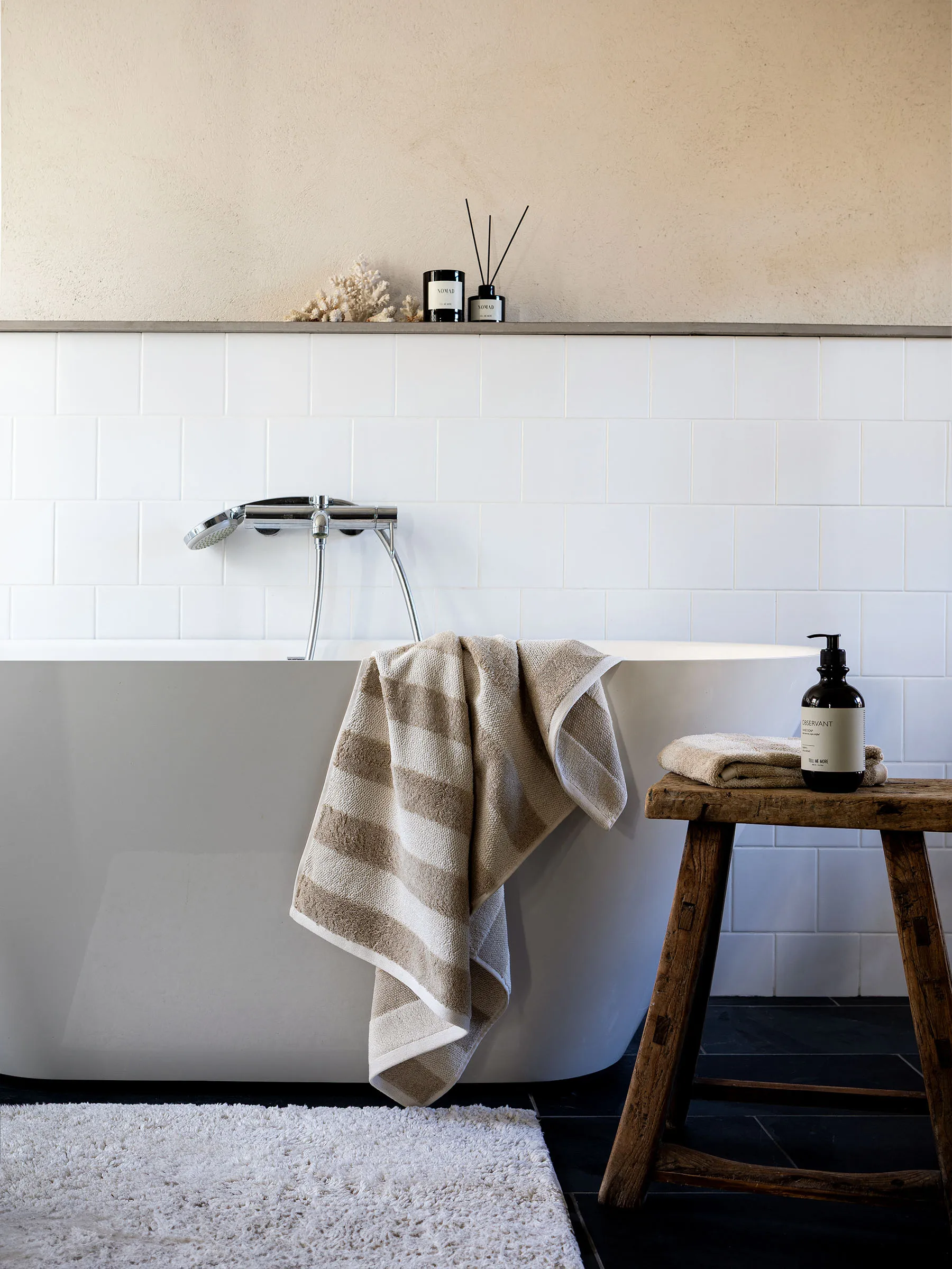 Alfombrilla de baño Elsa 50x70 cm, Offwhite Tell Me More