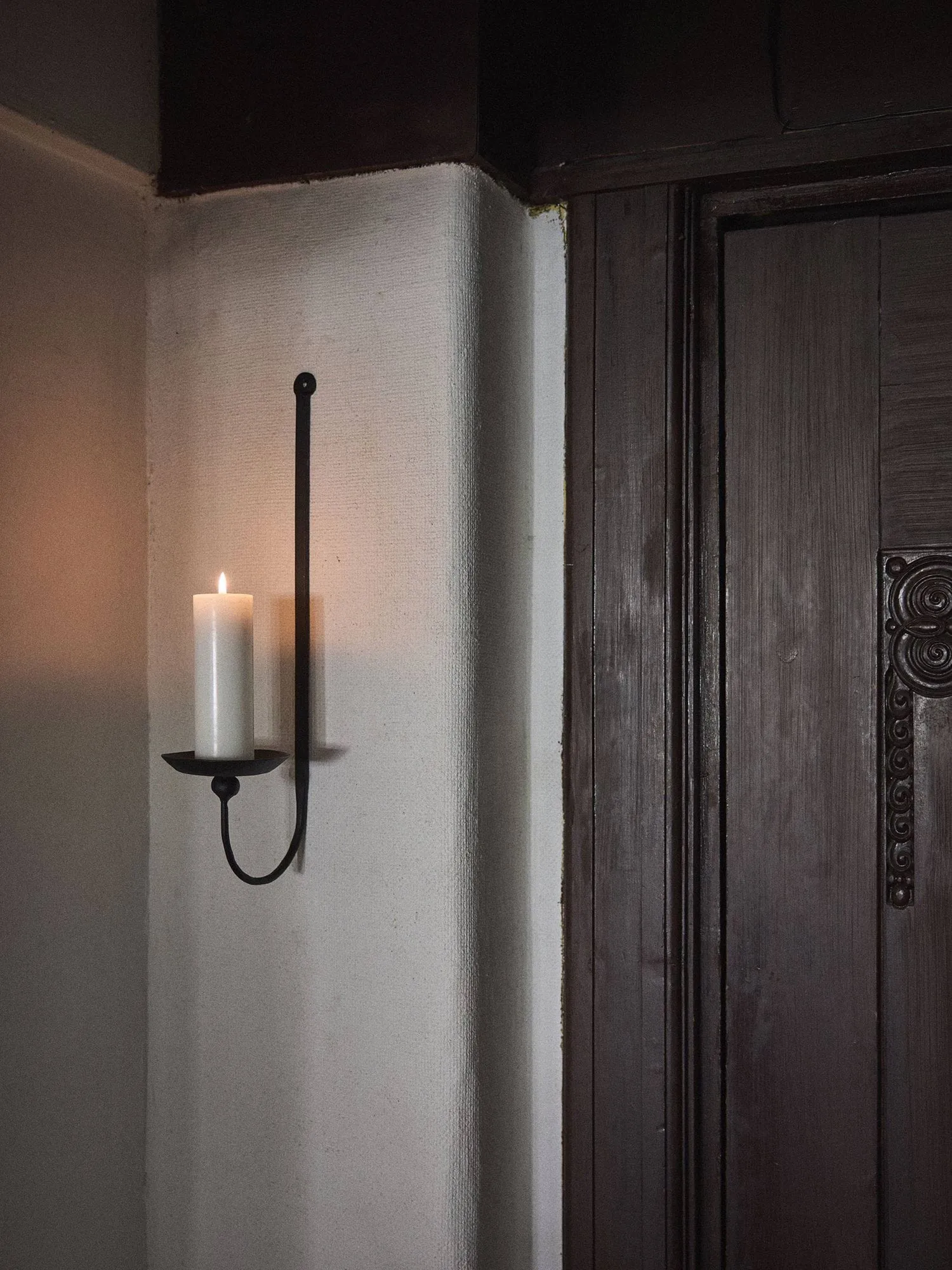 Aplique de pared para vela de taco Boule, Negro Tell Me More