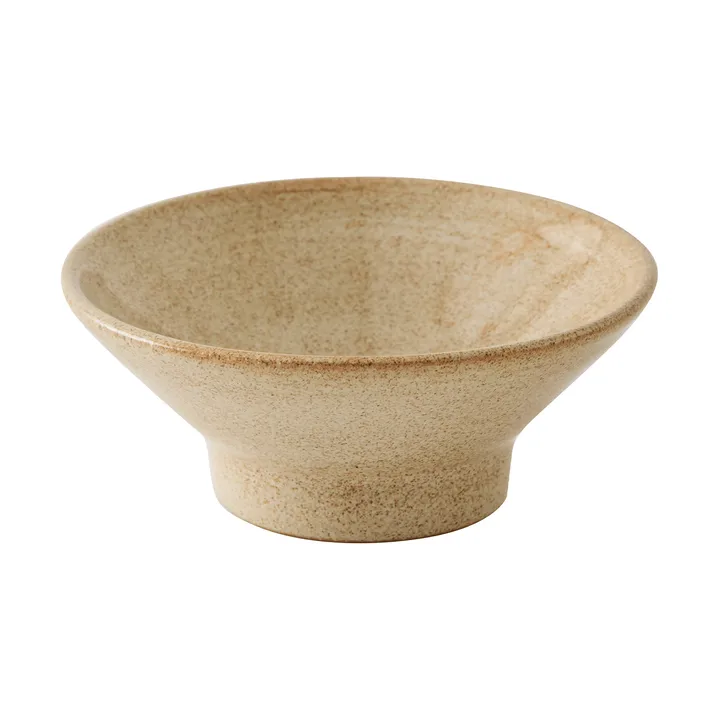Cuenco con pie Elio - Beige speckled, Ø14,5x6 cm - Tell Me More
