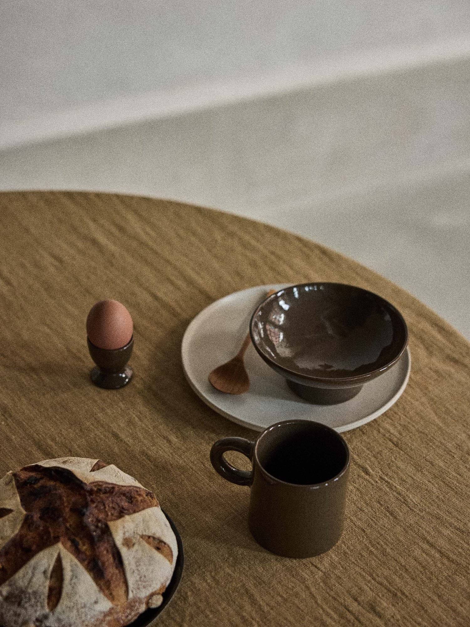 Cuenco con pie Elio, Dark brown, Ø14,5x6 cm Tell Me More