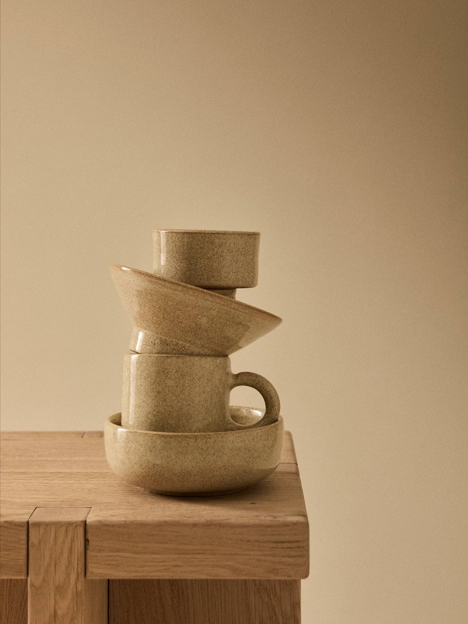 Cuenco Elio, Beige speckled, Ø14x5 cm Tell Me More