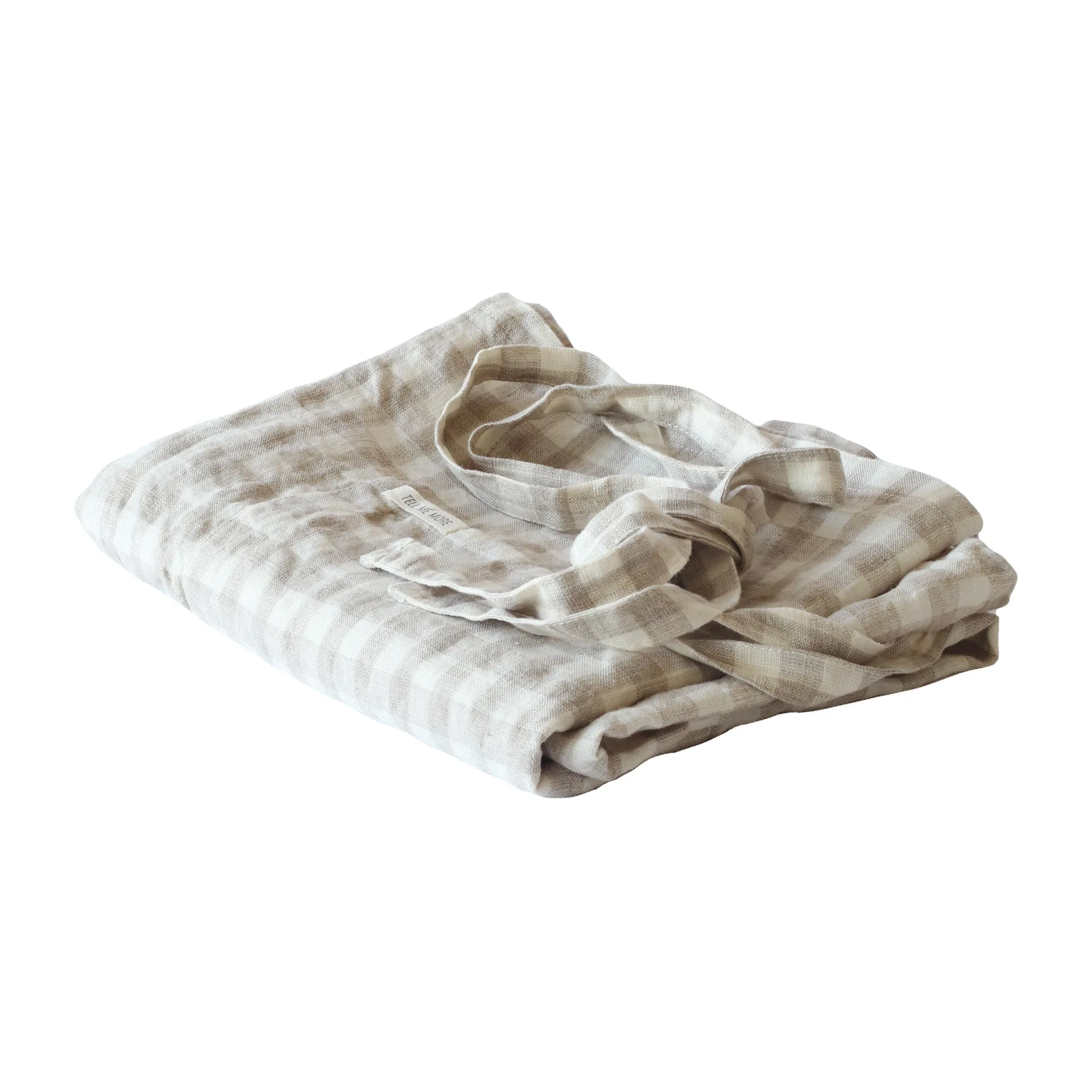 Delantal a cuadros Gingham 90x75 cm, Natural Tell Me More