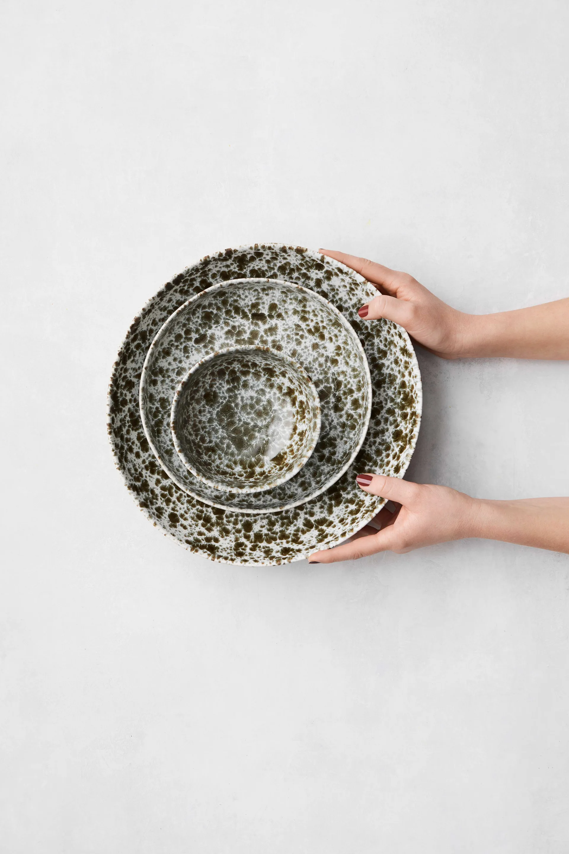 Ensaladera Rivoli mediana Ø30 cm, Green splatter Tell Me More