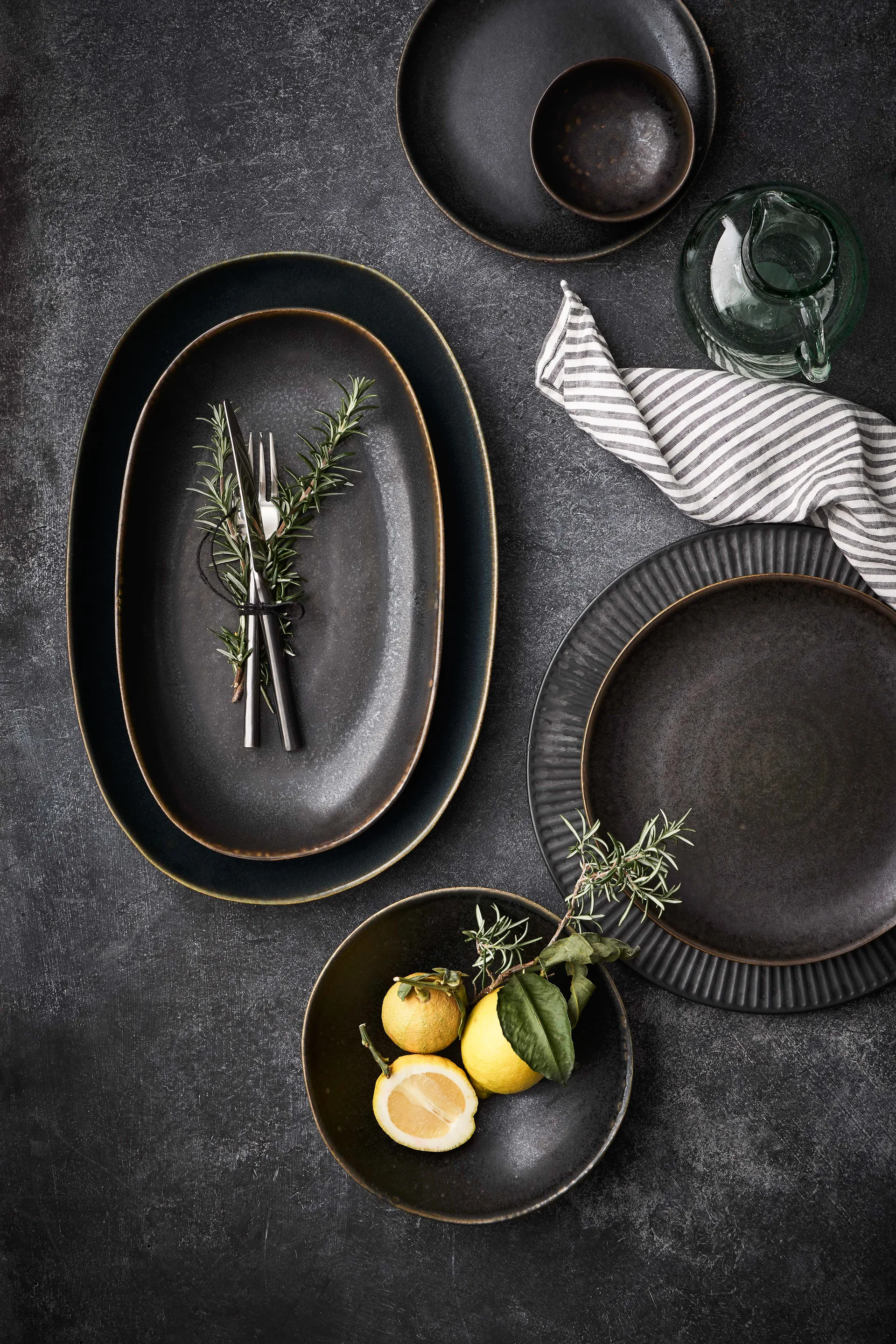 Fuente de servir Bastia large 28x43 cm, Negro Tell Me More