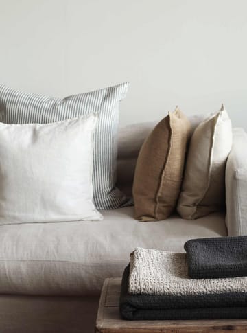 Funda de almohada Stonewashed lino 65x65 cm - Grey-white - Tell Me More
