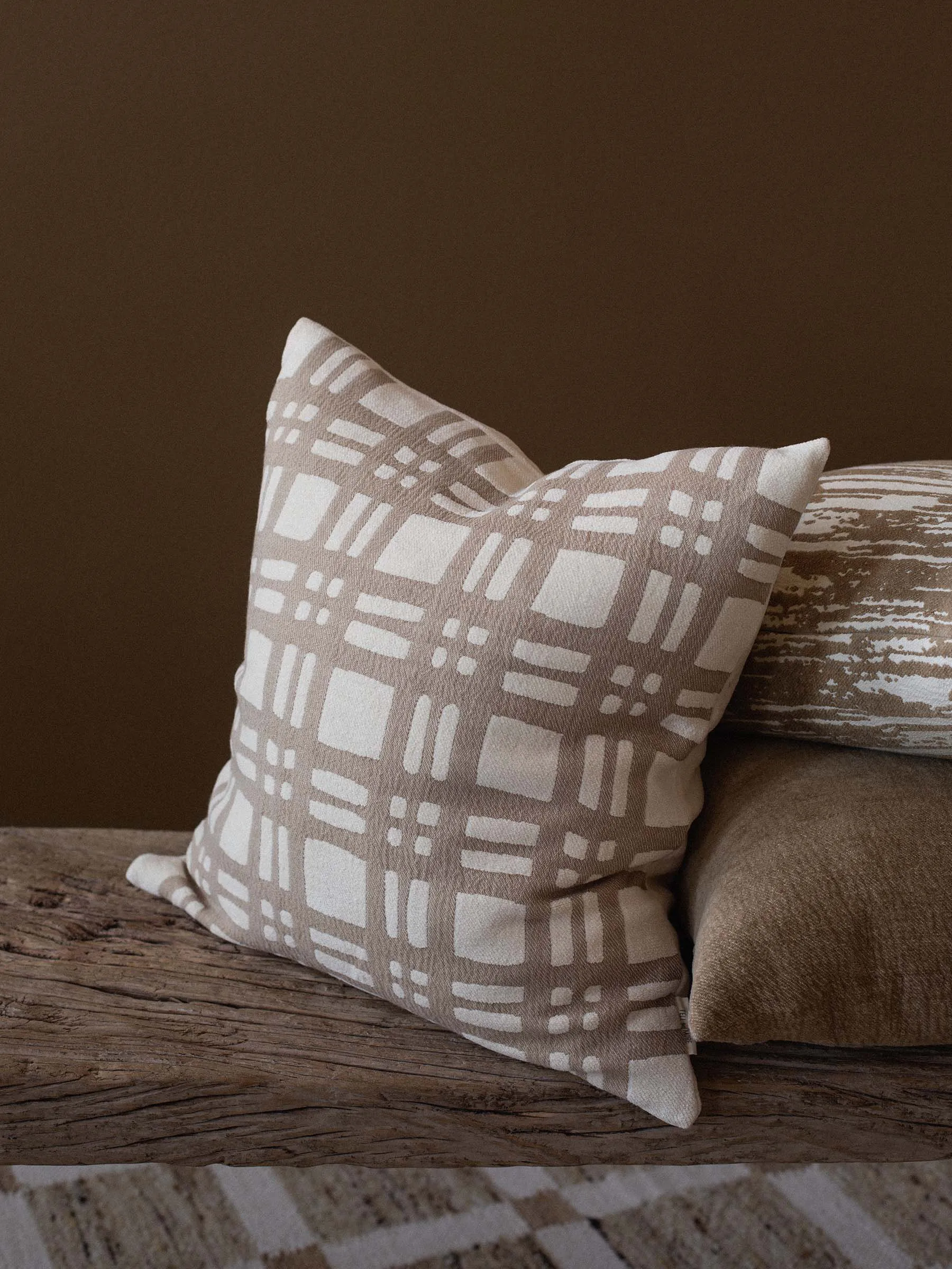 Funda de cojín Camille 50x50 cm, Beige Tell Me More