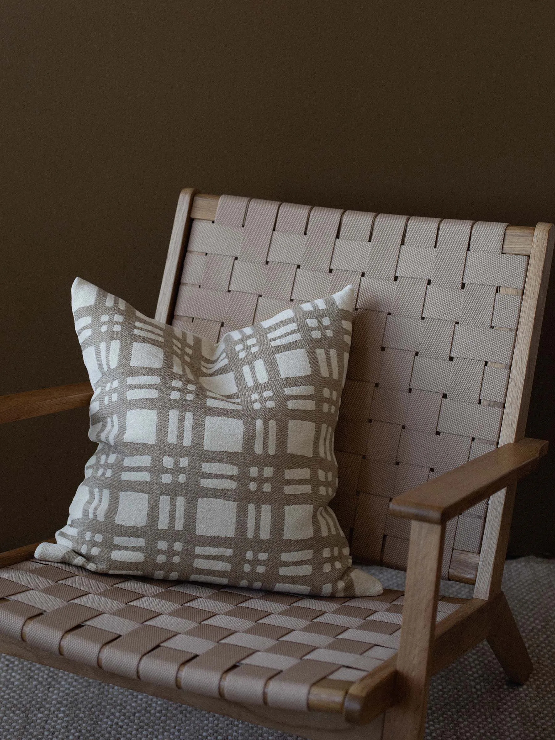 Funda de cojín Camille 50x50 cm, Beige Tell Me More