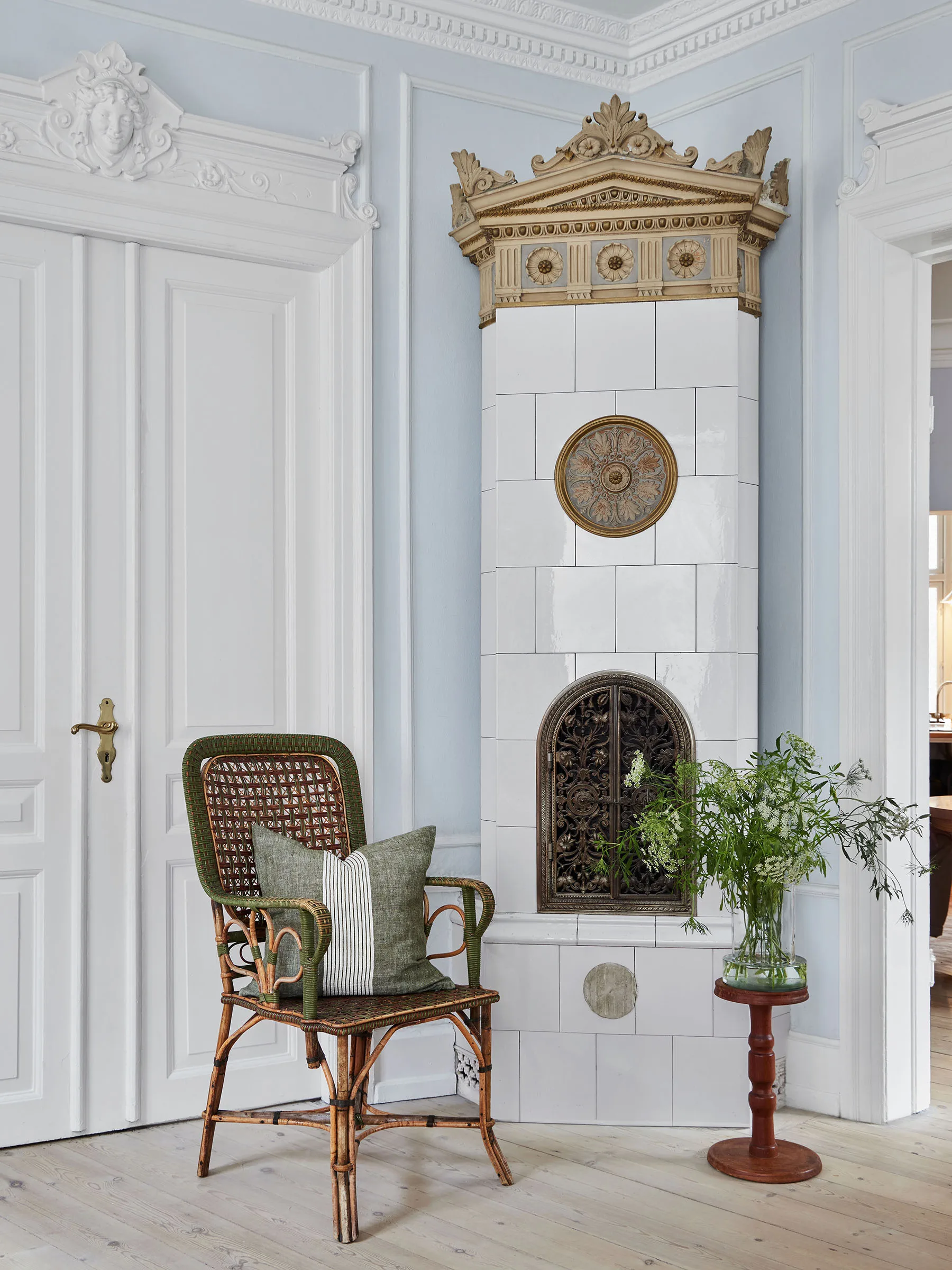 Funda de cojín Colette, Raya verde, 50x50 cm Tell Me More