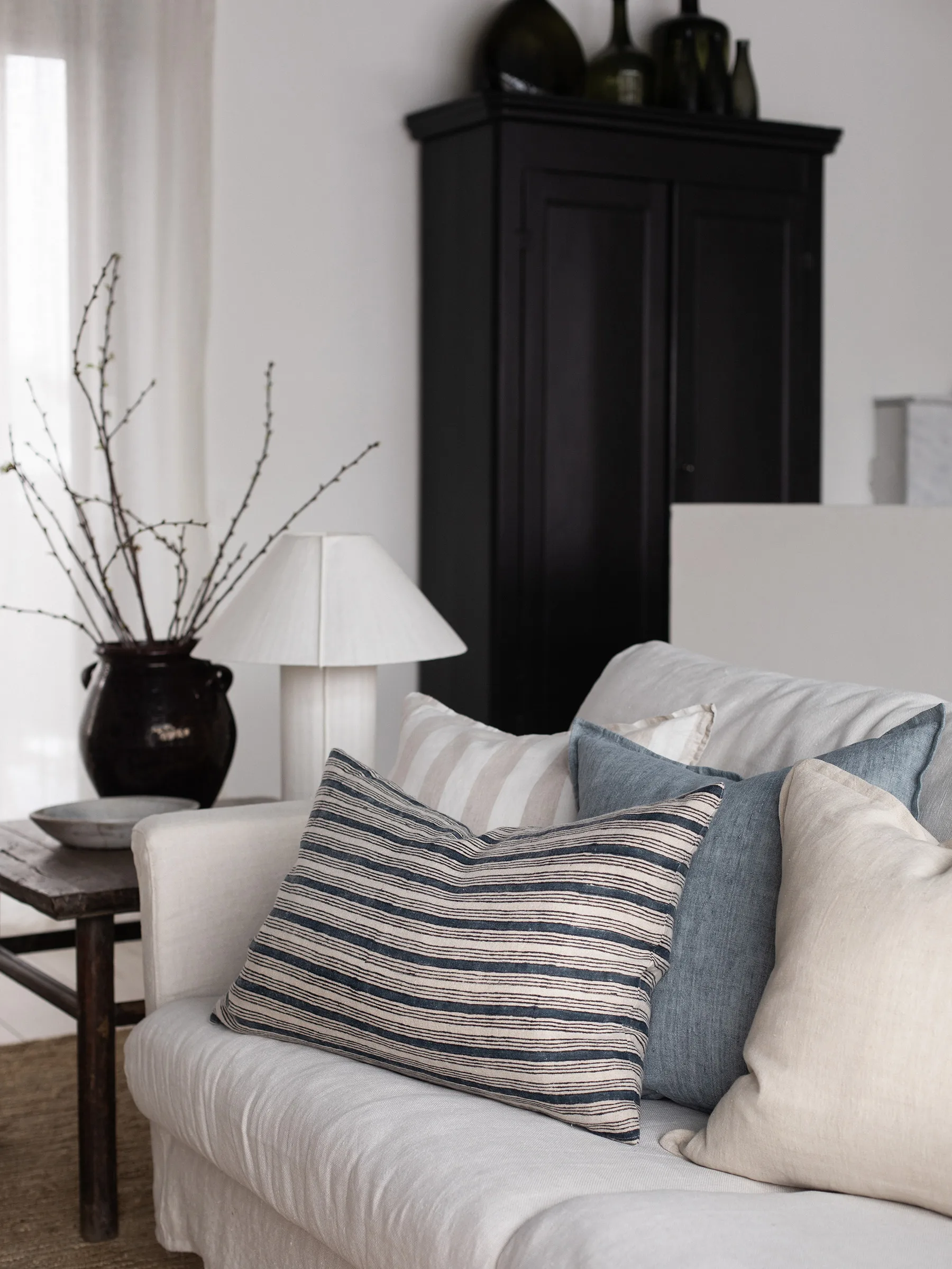 Funda de cojín Marion lino 50x50 cm, Ocean Tell Me More